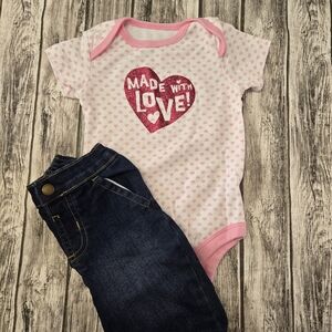 Garanimals pink heart and jeans outfit